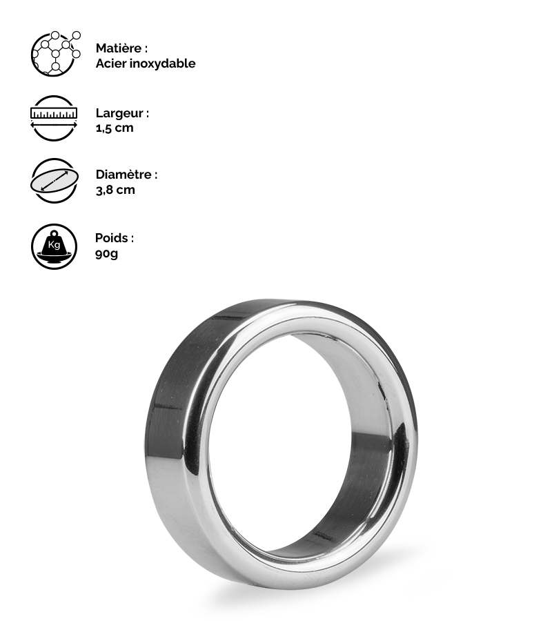 LOVE AND VIBES Anneau Cockring En Inox Hardy 2 LOVE AND VIBES Anneau Cockring En Inox Hardy – Image 2