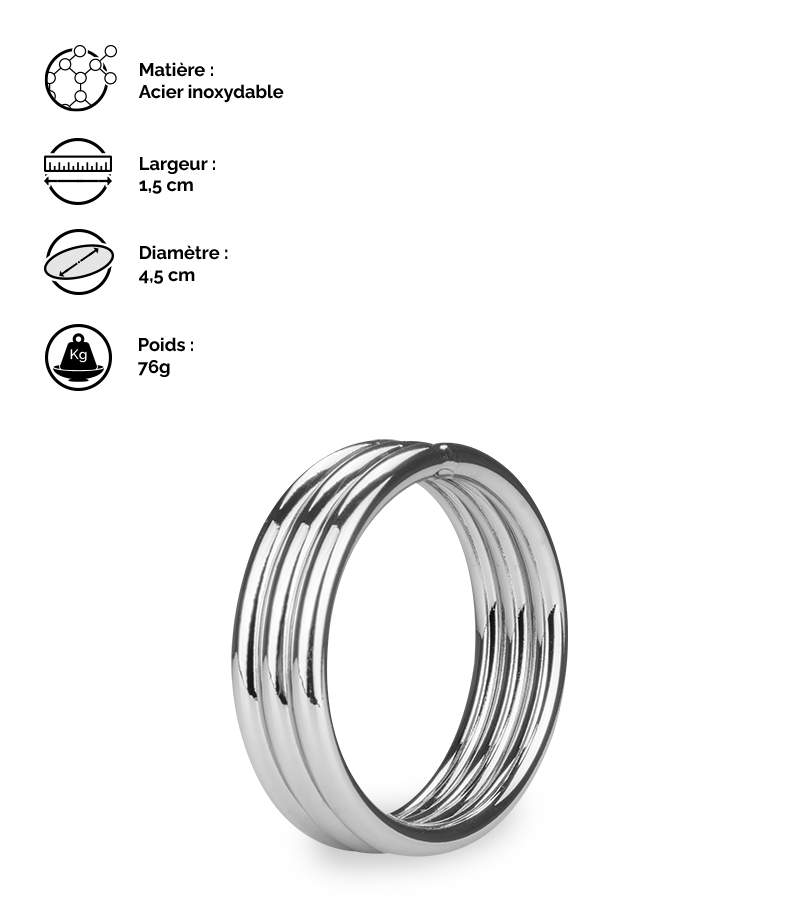 LOVE AND VIBES Anneau Cockring En Inox Holdy 2 LOVE AND VIBES Anneau Cockring En Inox Holdy – Image 2