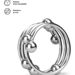 LOVE AND VIBES Anneau Cockring Métal 8 Boules Altar -Sextoys boutique anneau cockring metal 8 boules altar 14