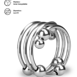 LOVE AND VIBES Anneau Cockring Métal 8 Boules Altar -Sextoys boutique anneau cockring metal 8 boules altar 9