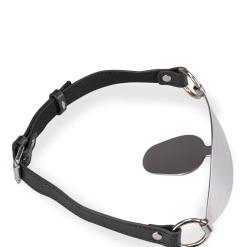 LOVE AND VIBES Bâillon Plat En Métal Et Similicuir -Sextoys boutique baillon plat en metal et similicuir 5