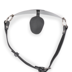 LOVE AND VIBES Bâillon Plat En Métal Et Similicuir -Sextoys boutique baillon plat en metal et similicuir 6