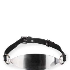 LOVE AND VIBES Bâillon Plat En Métal Et Similicuir -Sextoys boutique baillon plat en metal et similicuir 8