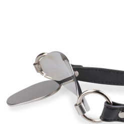 LOVE AND VIBES Bâillon Plat En Métal Et Similicuir -Sextoys boutique baillon plat en metal et similicuir 9