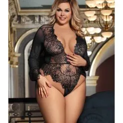 LOVE AND VIBES Body Brodé En Dentelle à Manches Longues -Sextoys boutique body brode en dentelle a manches longues 13