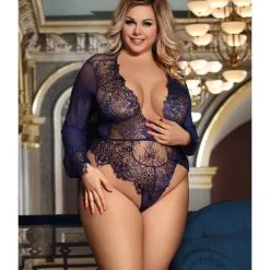 LOVE AND VIBES Body Brodé En Dentelle à Manches Longues -Sextoys boutique body brode en dentelle a manches longues 17