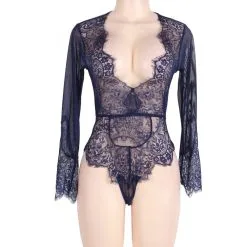 LOVE AND VIBES Body Brodé En Dentelle à Manches Longues -Sextoys boutique body brode en dentelle a manches longues 24