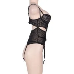 LOVE AND VIBES Body élégance Noire à Jarretelles -Sextoys boutique body elegance noire a jarretelles 8