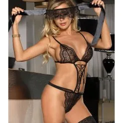 LOVE AND VIBES Body Sexy à Lacet Noir -Sextoys boutique body sexy a lacet noir 5