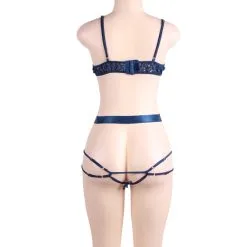 LOVE AND VIBES Body Sexy Bleu Canard à Lacet -Sextoys boutique body sexy bleu canard a lacet 10