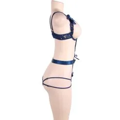 LOVE AND VIBES Body Sexy Bleu Canard à Lacet -Sextoys boutique body sexy bleu canard a lacet 11