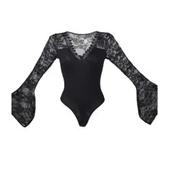LOVE AND VIBES Body Sexy Noir à Manches Longues -Sextoys boutique body sexy noir a manches longues 9