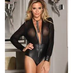 LOVE AND VIBES Body Similicuir à Zip