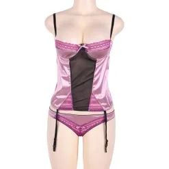 LOVE AND VIBES Bustier Guêpière à Satin Rosé -Sextoys boutique bustier guepiere a satin rose 8