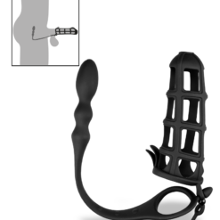 LOVE AND VIBES Cage à Pénis Masseur Prostate Cockring 4-en-1