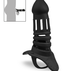 LOVE AND VIBES Cage à Penis Silicone Noire Armure Samouraï