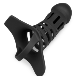 LOVE AND VIBES Cage à Penis Silicone Noire Armure Samouraï -Sextoys boutique cage a penis silicone noire armure samourai 7