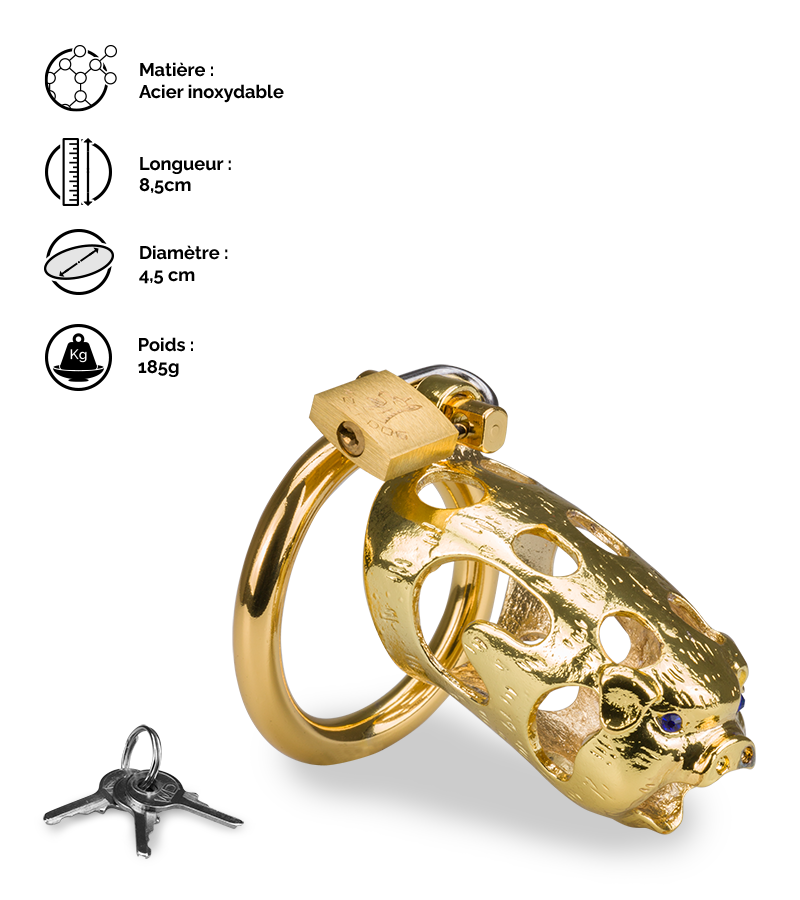 LOVE AND VIBES Cage De Chasteté Pénis Astrologie Chinoise Cochon Doré 2 LOVE AND VIBES Cage De Chasteté Pénis Astrologie Chinoise Cochon Doré – Image 2