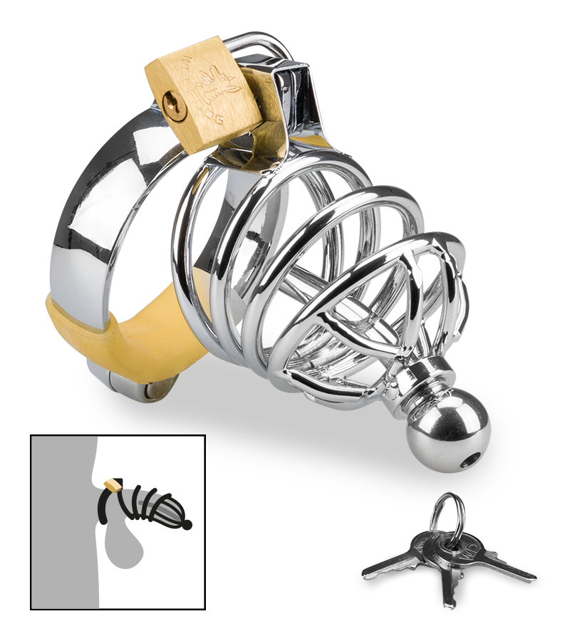 LOVE AND VIBES Cage De Chasteté Pénis Et Plug D'urètre Alcatraz 1 LOVE AND VIBES Cage De Chasteté Pénis Et Plug D'urètre Alcatraz