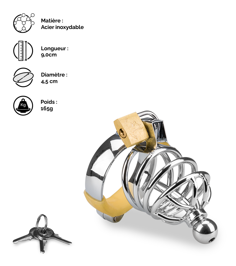 LOVE AND VIBES Cage De Chasteté Pénis Et Plug D'urètre Alcatraz 2 LOVE AND VIBES Cage De Chasteté Pénis Et Plug D'urètre Alcatraz – Image 2