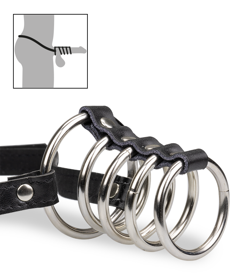 LOVE AND VIBES Ceinture 5 Anneaux Cockring Métal 1 LOVE AND VIBES Ceinture 5 Anneaux Cockring Métal