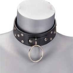 LOVE AND VIBES Collier BDSM Rivets Et Anneaux Avec Laisse -Sextoys boutique collier bdsm rivets et anneaux avec laisse 5