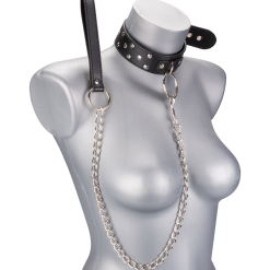 LOVE AND VIBES Collier BDSM Rivets Et Anneaux Avec Laisse -Sextoys boutique collier bdsm rivets et anneaux avec laisse 6