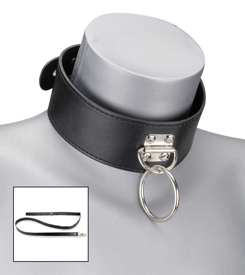 LOVE AND VIBES Collier BDSM Similicuir 1 Anneau + Laisse 1 LOVE AND VIBES Collier BDSM Similicuir 1 Anneau + Laisse