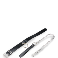 LOVE AND VIBES Collier Cuir BDSM 1 Anneau Avec Chaine -Sextoys boutique collier cuir bdsm 1 anneau avec chaine 8
