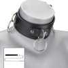 LOVE AND VIBES Collier Cuir BDSM 3 Anneaux + Laisse