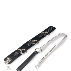 LOVE AND VIBES Collier Cuir BDSM 3 Anneaux + Laisse -Sextoys boutique collier cuir bdsm 3 anneaux laisse 8