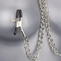 LOVE AND VIBES Collier Cuir BDSM Avec Pinces à Seins -Sextoys boutique collier cuir bdsm avec pinces a seins 5
