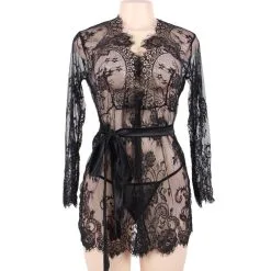 LOVE AND VIBES Déshabillé Sexy En Dentelle à Fleurs -Sextoys boutique deshabille sexy en dentelle a fleurs 15