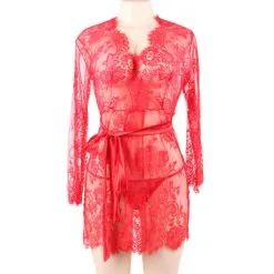 LOVE AND VIBES Déshabillé Sexy En Dentelle à Fleurs -Sextoys boutique deshabille sexy en dentelle a fleurs 18