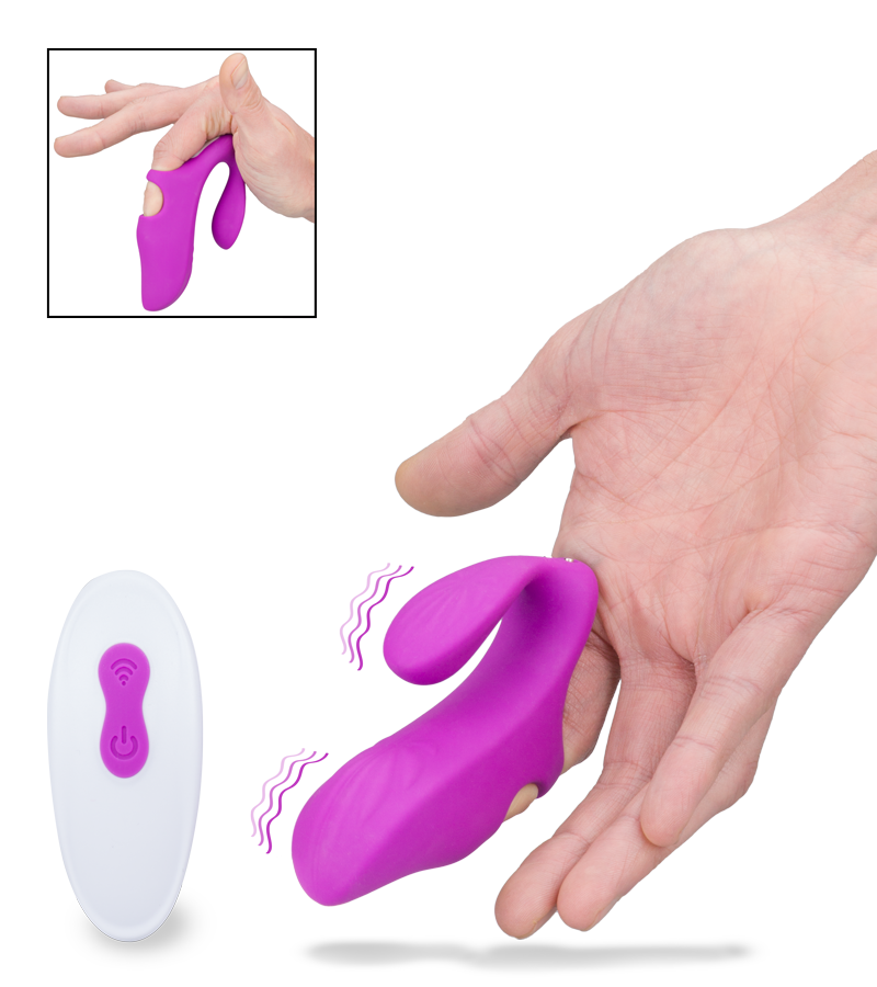 LOVE AND VIBES Doigt Vibrant Télécommandé Double Stimulation Ginger 1 LOVE AND VIBES Doigt Vibrant Télécommandé Double Stimulation Ginger