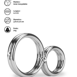 LOVE AND VIBES Double Anneau Cockring En Inox Eight 16 LOVE AND VIBES Double Anneau Cockring En Inox Eight -Sextoys boutique double anneau cockring en inox eight 9