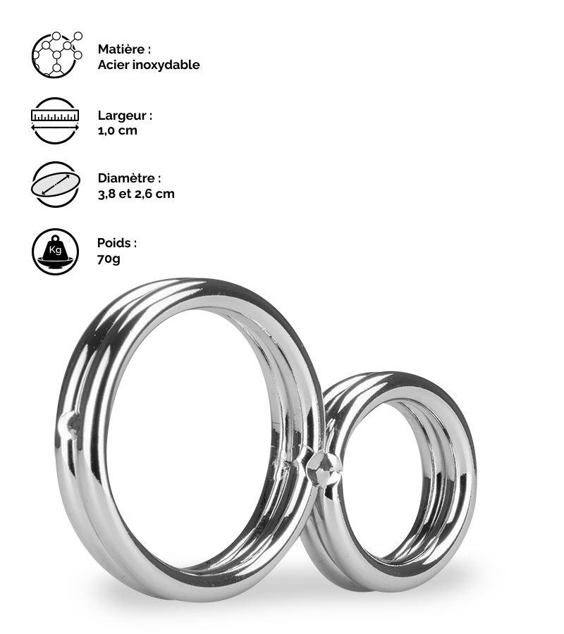 LOVE AND VIBES Double Anneau Cockring En Inox Eight 7 LOVE AND VIBES Double Anneau Cockring En Inox Eight – Image 7