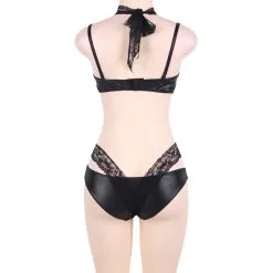 LOVE AND VIBES Ensemble De Lingerie Sexy à Effet Cuir -Sextoys boutique ensemble de lingerie sexy a effet cuir 10