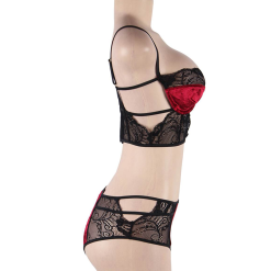 LOVE AND VIBES Ensemble Lingerie Effet Velours Et Dentelle -Sextoys boutique ensemble lingerie effet velours et dentelle 8