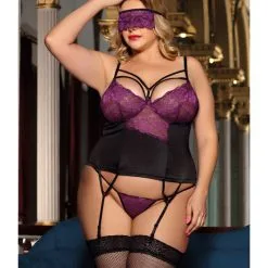 LOVE AND VIBES Ensemble Lingerie Sexy Avec Masque Noir Et Violet 13 LOVE AND VIBES Ensemble Lingerie Sexy Avec Masque Noir Et Violet -Sextoys boutique ensemble lingerie sexy avec masque noir et violet 7