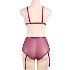 LOVE AND VIBES Ensemble Lingerie Sexy En Velours Violet -Sextoys boutique ensemble lingerie sexy en velours violet 11