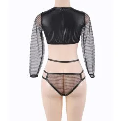 LOVE AND VIBES Ensemble Lingerie Sexy Rayures Et Manches Longues -Sextoys boutique ensemble lingerie sexy rayures et manches longues 9