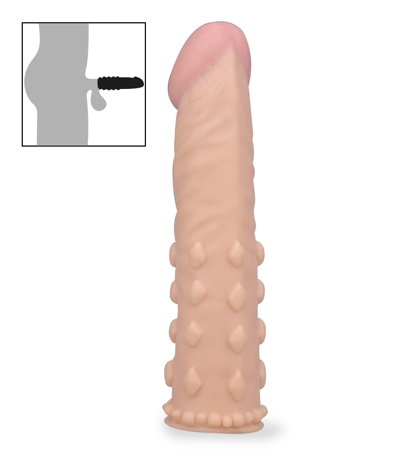 LOVE AND VIBES Gaine Pénis Réaliste Picots En Relief XL 1 LOVE AND VIBES Gaine Pénis Réaliste Picots En Relief XL