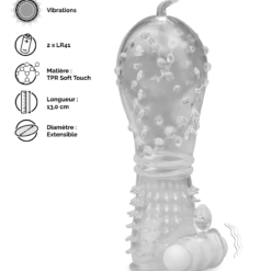 LOVE AND VIBES Gaine Réaliste Crystal Picots Vibrante -Sextoys boutique gaine realiste crystal picots vibrante 5