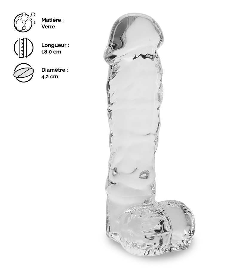 LOVE AND VIBES Gode En Verre Réaliste Leo 2 LOVE AND VIBES Gode En Verre Réaliste Leo – Image 2