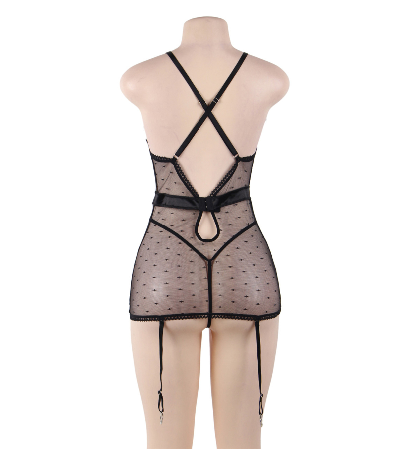 LOVE AND VIBES Guêpière Sexy à Points Et Dentelle 15 LOVE AND VIBES Guêpière Sexy à Points Et Dentelle – Image 15