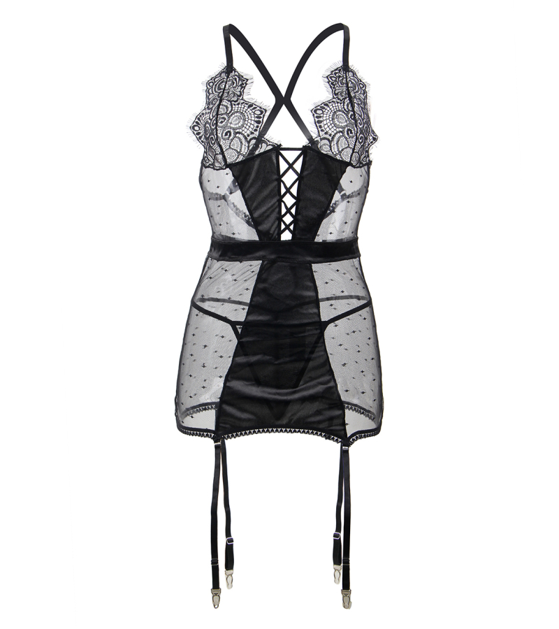 LOVE AND VIBES Guêpière Sexy à Points Et Dentelle 22 LOVE AND VIBES Guêpière Sexy à Points Et Dentelle – Image 22