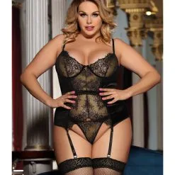 LOVE AND VIBES Guêpière Sexy Dentelle Et Satin -Sextoys boutique guepiere sexy dentelle et satin 7