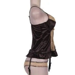 LOVE AND VIBES Guêpière Sexy Satin Noir Et Or -Sextoys boutique guepiere sexy satin noir et or 7