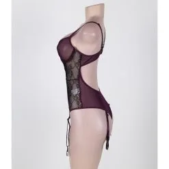 LOVE AND VIBES Guêpière Sexy Violette à Dentelle Noire -Sextoys boutique guepiere sexy violette a dentelle noire 10